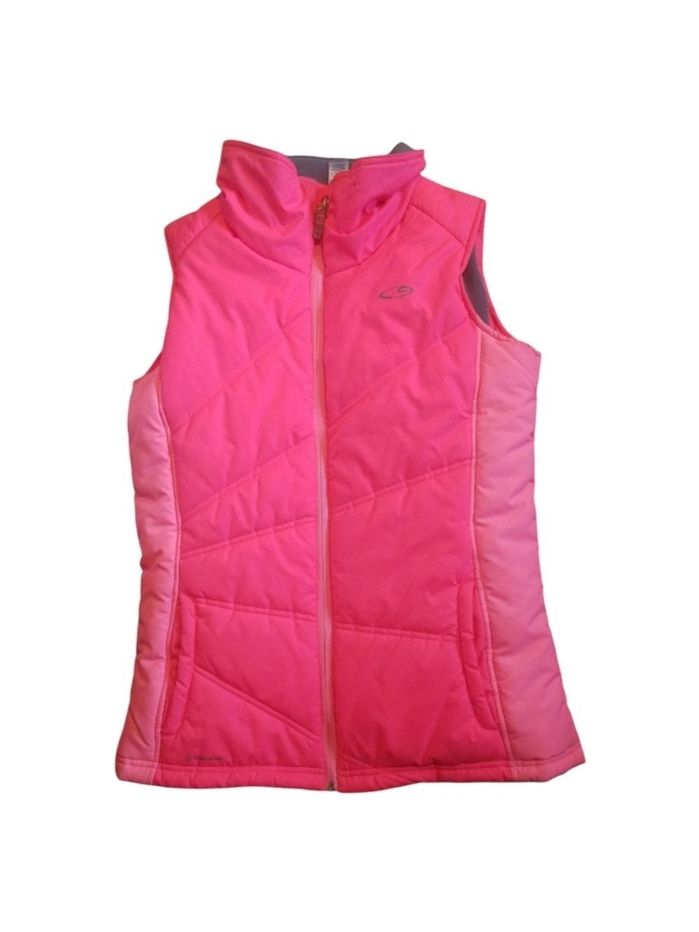 Champion Bright Pink Puffer Vest Fleece Lining